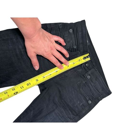 R13 Alison Crop Distressed Chewed Hem Stratford Black Skinny Jeans Size 24 - Picture 8 of 11